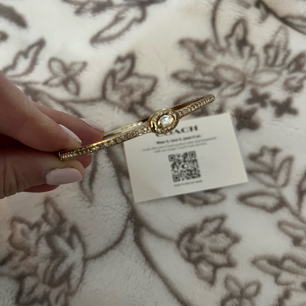 ✨ Coach Gold-Tone Crystal Bangle Bracelet ✨